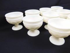 10 Pioneer Woman Adeline Opalescent Milk Glass Snow Sundae Sherbet Cup NEW w/TAG