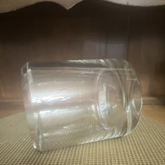 Clear, glass vase, 5.16 pounds, 6 inches across at the top 7 inches tall