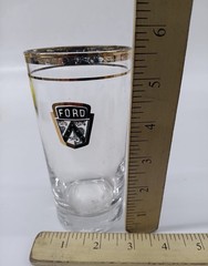 Lot 5 1950’s Vintage Ford Motor Co Logo Highball Whiskey Barware Glasses Antique