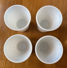 VTG Hazel Atlas Opalescent White Milk Glass Juice Tumbler 3.5” Tall Set of 4