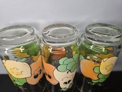RARE Vintage Set of 3 Nancy Lynn Anthropomorphic»Smiling Fruit» juice glasses