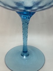 Vintage Empoli Glass Blue Optic Large Brandy Snifter MCM Diamond Cobalt
