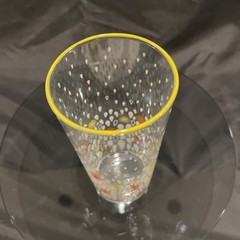 Libbey Tumbler Mid Century Orange Yellow Starbursts White Drops Replacement VTG