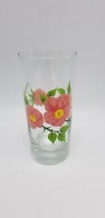 Franciscan «Desert Rose» 14 Ounce Glassware Tumbler / Green Stems 6 1/4″ England