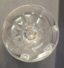Bohemia Crystal Cascade Queen’s Lace Water Goblet 7″ Etched Ball Knob Stem VTG