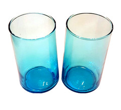 Libbey Blue Water Glass Tumbler LOT Aqua Turquoise 12 oz VTG Highball Iced Tea