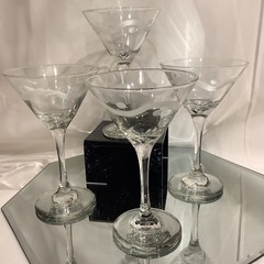 Classic Swanky Wavy Line Polka Dots Libbey 6” Martini Glass – Set of 4