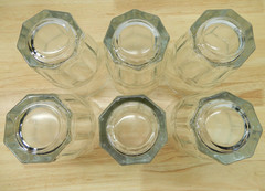 Libbey Crisa Boston Clear Cooler Tumblers 8 panel 14 oz HEAVY Set of 6