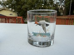 Culver Ned Smith Waterfowl DOF Double Old-Fashioned Glasses, 13.5-O Lot Of 2