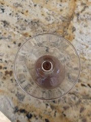 Vintage Wine Balloon Glasses Amber with Optic Twist Bowl Clear Stem