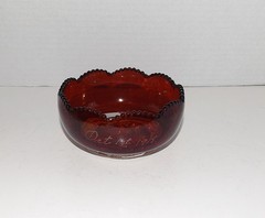 7 Pc Collection Antique/Vintage Ruby Red Glassware – 3 Souvenir/Personalized
