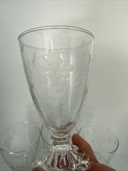 Anchor Hocking Boopie Berwick Glass Grape Vine Design Bubble Foot Set Of 5