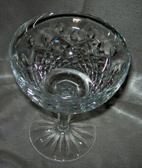 Vintage Cut Crystal Open Champagne Sorbet Fruit Glass 5 1/4″ H, 4″ Bowl