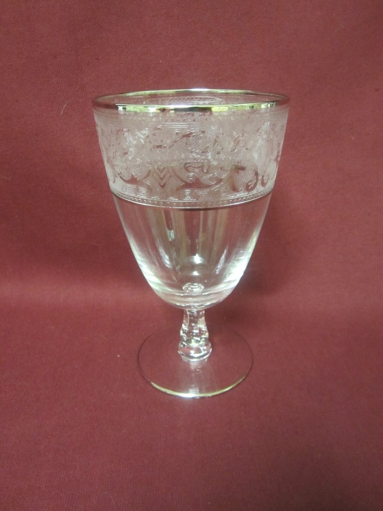 GASTONBURY LOTUS Crystal Brocade Silver Platinum Iced Tea Goblet 6 1/8″