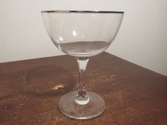 Lenox Crystal Montclair Platinum Trim Champagne Tall Sherbert Glass 5.25″T
