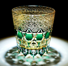 Beautiful Japanese Glassware-Hand Cut Design-12oz-Perfect for Whisky Drinks