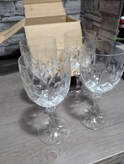 Vtg Galway Irish Crystal 4 Piece Kings Court Goblet Set w/Original Box 25150 1
