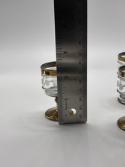 Vintage Culver Pisa Gold Footed Shot Glasses Set of 12 MCM 22K Liquor Barware