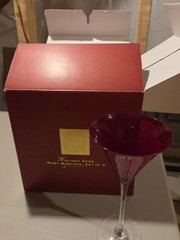 Lenox Holiday Gems Ruby Martini Glasses Set Of 4 w/ Box Unused