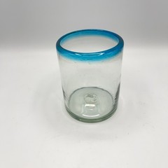 Hand-Blown Tumber Glass AQUA Glass Free-Blown
