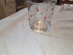 Target Red Polka Dot Tumblers, Drinking Glasses, Retro, Barware, Set of (3)