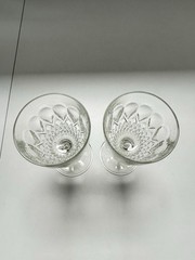 Set of 2 Diamant Cristal D’Arques Durand Crystal Wine Glass Stemware 6 3/4”