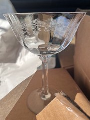 Lenox Crystal Castle Gardens Etched Champagne glass Perfect Set of 2
