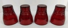 Set of 4 Anchor Hocking Royal Ruby Red Windsor 9 oz. Flat Water Tumblers 1950’s