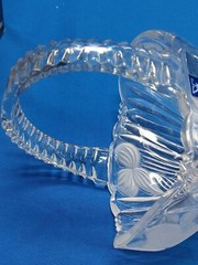 West Germany Crystal Clear Sutton Place II 6-1/2″ Basket dish w/ frosted leaves