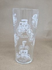 Set of 4 Libbey Glasses Highball Barware Antique Carriage Stagecoach Cars
