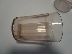 Vintage Glass set 4 HAZEL ATLAS Flat tumblers PINK RIBBED 8 Oz. 1930’s