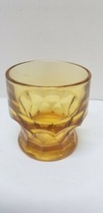 VTG HAZELWARE GLASS GEORGIAN AMBER FLAT TUMBLER LOW BALL JUICE 3”