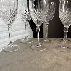 Cristal D’Arques FONTENEY Crystal Wine Gl.6 Ring Like Bells FRANCE