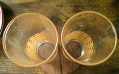 Vintage 70’s Libbey Yellow Gold Cane Rattan Coastal Tall Highball Glasses