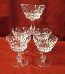Lot of 5 Vintage Cut Crystal 4.25″ Champagne Sherbet Glasses