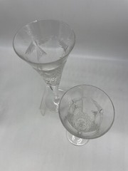 Waterford Peace Millennium Crystal Champagne Flutes Set Of 2 READ One Exc Cond