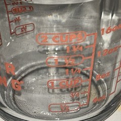 Anchor Hocking 2 Cup Glass Measuring Cup Red Letters Made in USA
