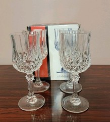 Eclat Longchamp Crystal D’arques Paris 4 Piece Set Glasses 5 3/4 Oz