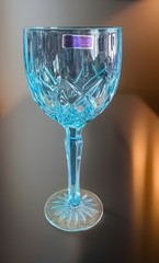 Marquis By Waterford Brookside BLUE Pastel Crystal All Purpose Wine Goblet NEW