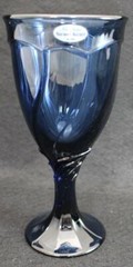 Noritake Crystal SWEET SWIRL DARK BLUE 2 Goblets GREAT CONDITION