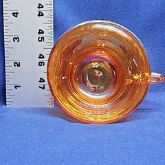 Set of 3 Federal Marigold Iridescent Depression Glass Normandie Cups And Saucer