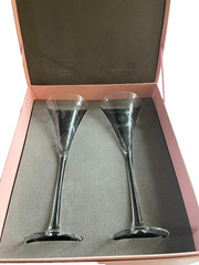 Pair of Marquis by Waterford Celebration Toasting Champagne Flutes – Rare Design