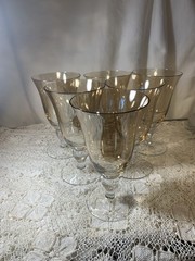 Artland Amber Iridescent Wine/Water Goblets 6 5/8” Glasses Set Of 6