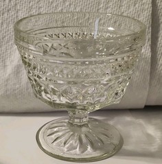 Six ⚓️ Hocking Clear Glass Wexford 3 5/8th» Tall Sherbet / Champagne Dishes