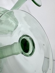 4 Bobby Flay Green Tint, Etched Flowers And Leaves – Margarita Glasses – RARE