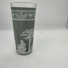 Wedgwood Green Helenic Jasperware by Hazel Atlas Fluted Tumbler 6.5″ Single