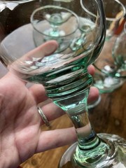 Libbey Clarion Goblets 12 oz. Spanish Green 6 7/8″ Vintage Wine Glass Set Of 6