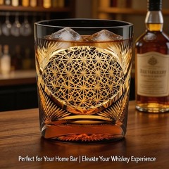 Whisky Glass Tumbler Edo Kiriko Japanese Style Warerford Hand Cut Clear 9oz