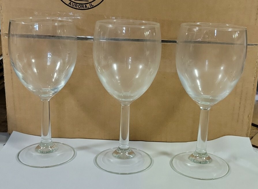 CLASSIC CLEAR LONG STEMMED WHITE WINE GLASSES 12 OUNCE SET OF 3