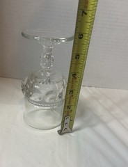 One-King’s Crown Wine Goblet Clear Glass Tiffin Franciscan Pressed Vintage